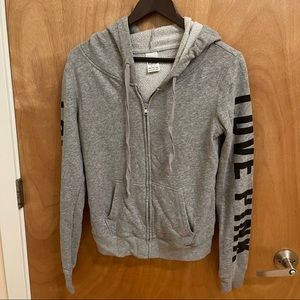 Victoria’s Secret Pink Zip Up Gray Hoodie